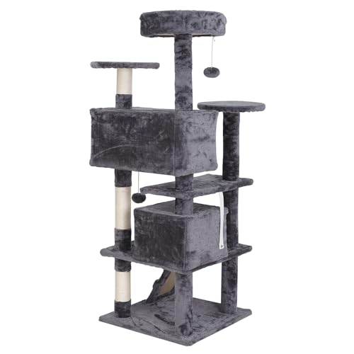 Nova Microdermabrasion 54in Cat Tree Tower for Indoor Cats Multi-Level Cat Condo Cat Bed Furniture with Scratching Post Kittens Activity Center