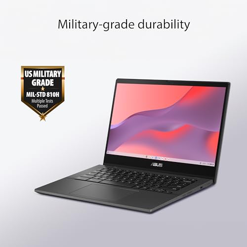 ASUS Chromebook CM14 Laptop, 14" HD Anti-Glare Display (1366x768), MediaTek Kompanio 520, 4GB RAM, 64GB eMMC, ChromeOS, Gray, CM1402CM2A-DS44, Gravity Grey