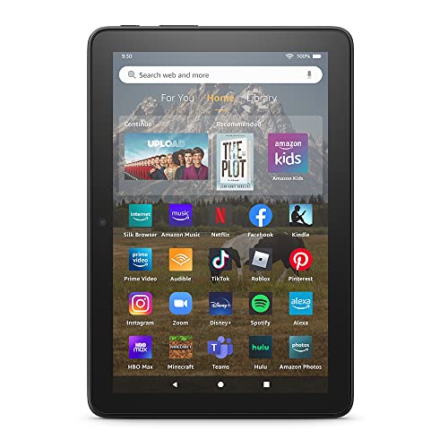 Amazon Fire HD 8 tablet, 8” HD Display, 32 GB, 30% faster processor, designed for portable entertainment, (2022 release), Black