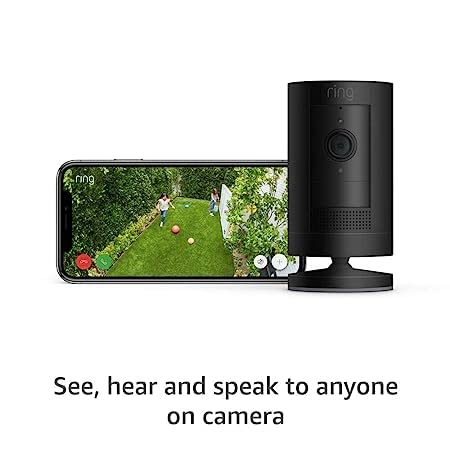 Ring Stick Up Cam Battery | Weather-Resistant Outdoor Camera, Live View, Color Night Vision, Two-way Talk, Motion alerts, Works with Alexa | Black