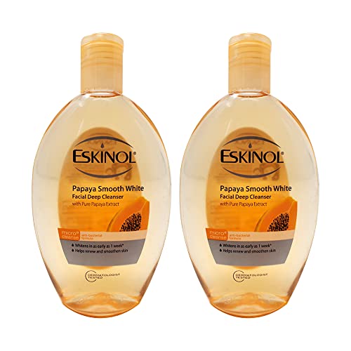 Lot of 2 Eskinol Naturals Papaya Facial Cleanser 7.6 Oz - 225 ml Bottle