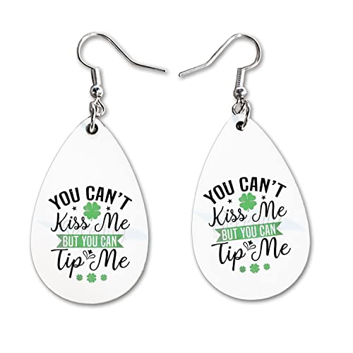 St Paddys Day Dangle Earrings Set | Cute Girls Womens Jewelry Earings | Double Sided Print | Holiday Gifts | Saint Patricks Day Decorations Girlfriend Wife Adorable Fashion Accessories decor