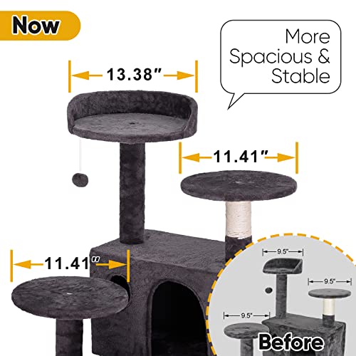 Nova Microdermabrasion 54in Cat Tree Tower for Indoor Cats Multi-Level Cat Condo Cat Bed Furniture with Scratching Post Kittens Activity Center