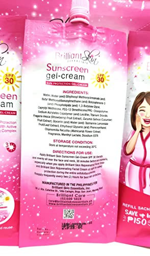 Brilliant Skin Sunscreen Gel-Cream SPF 30 Sachet Size 50 gram (Pack of 3)