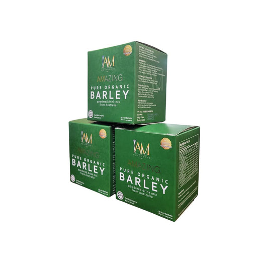IAM Amazing Pure Organic Barley Powdered Drink Mix from Australia - 3 Boxes