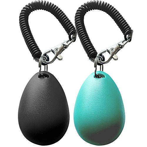 HoAoOo Pet Training Clicker with Wrist Strap - Dog Training Clickers (New Black + Blue)