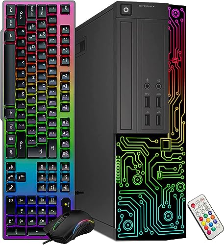 Dell Gaming OptiPlex Desktop RGB Computer PC, Intel Core i7, GeForce GT 1030 2GB GDDR5, 16GB RAM, 512GB SSD, 24 Inch HDMI Monitor, Keyboard Mouse and Headset, WiFi, Windows 10 Pro (Renewed)