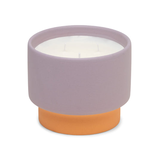 Paddywax Color Block Artisan Hand-Poured Scented Candle, 16-Ounce, Purple/Orange - Violet & Vanilla