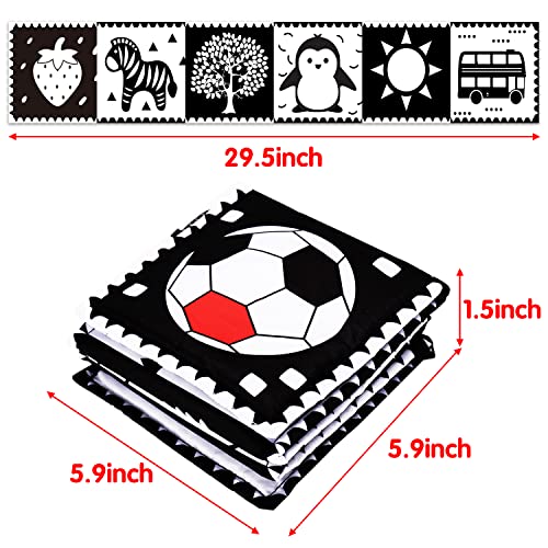 Black and White High Contrast Baby Toys 0-6 6-12 Months Soft Book for Newborn Brain Development Tummy Time Toys Infant Sensory Crinkle Toys 0-3 3-6 Month Montessori Learning Activities for Babies