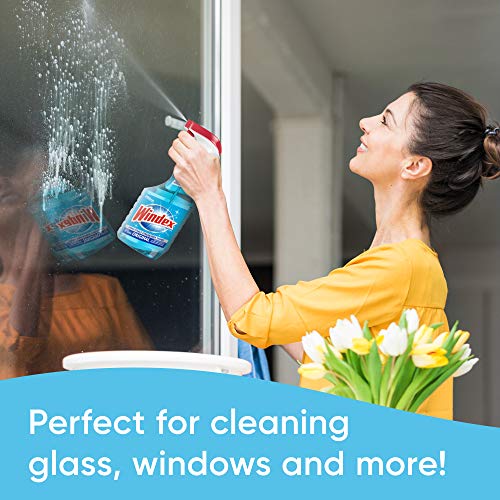 Windex Glass Cleaner Spray Refill, Original Blue Window Cleaner Works on Smudges and Fingerprints, Bottle Made from 100% Recovered Coastal Plastic, 2L