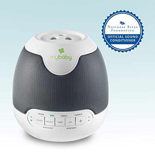 MyBaby Lullaby Sound Machine & Projector – Baby Sleep Machine Plays 6 Sounds & Lullabies, Projects Soothing Images - Auto-Off Timer, Adjustable Volume, Great for Baby Registry and Baby Shower Gifts