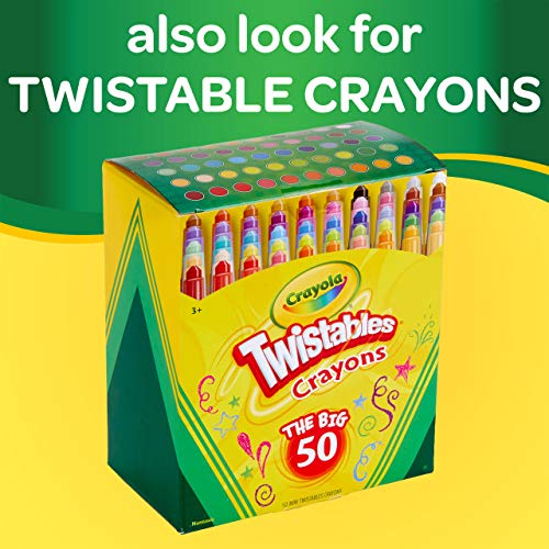 Crayola Twistables Colored Pencil Set (50ct), No Sharpen Colored Pencils For Kids, Kids Art Supplies, Coloring Set, Easter Basket Stuffers [Amazon Exclusive]