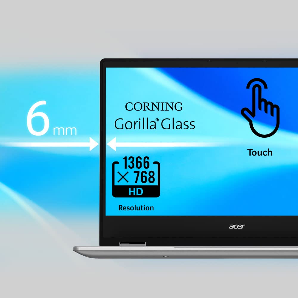 Acer Chromebook Spin 314 Convertible Laptop | Intel Pentium Silver N6000 | 14" HD Corning Gorilla Glass Touch Display | 8GB LPDDR4X | 128GB eMMC | Intel Wi-Fi 6 AX201 | Chrome OS | CP314-1H-P1Q5