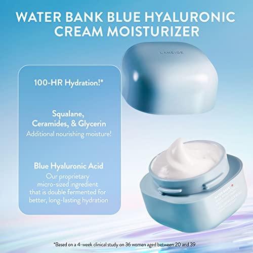 Laneige Water Bank Blue Hyaluronic Cream Moisturizer: Hydrate and Nourish, 1.6 fl. oz.