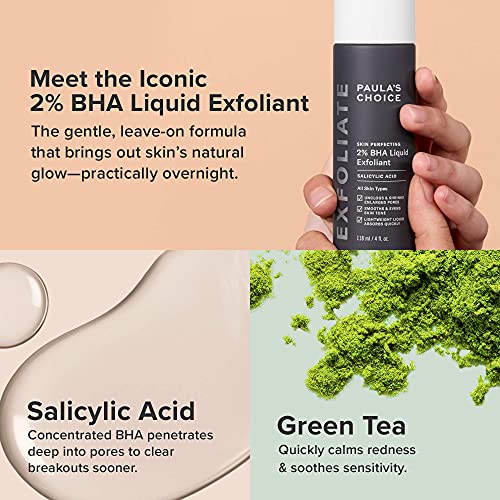 Paulas Choice--SKIN PERFECTING 2% BHA Liquid Salicylic Acid Exfoliant--Facial Exfoliant for Blackheads, Enlarged Pores, Wrinkles & Fine Lines, 4 oz Bottle