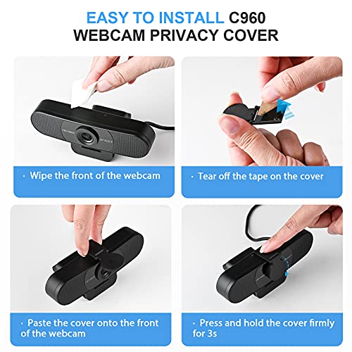 1080P Webcam with Microphone, C960 Web Camera, 2 Mics Streaming Webcam, 90°View Computer Camera, Plug and Play USB Webcam for Online Calling/Conferencing, Zoom/Skype/Facetime/YouTube, Laptop/Desktop