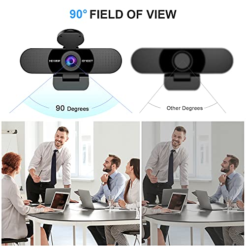 1080P Webcam with Microphone, C960 Web Camera, 2 Mics Streaming Webcam, 90°View Computer Camera, Plug and Play USB Webcam for Online Calling/Conferencing, Zoom/Skype/Facetime/YouTube, Laptop/Desktop