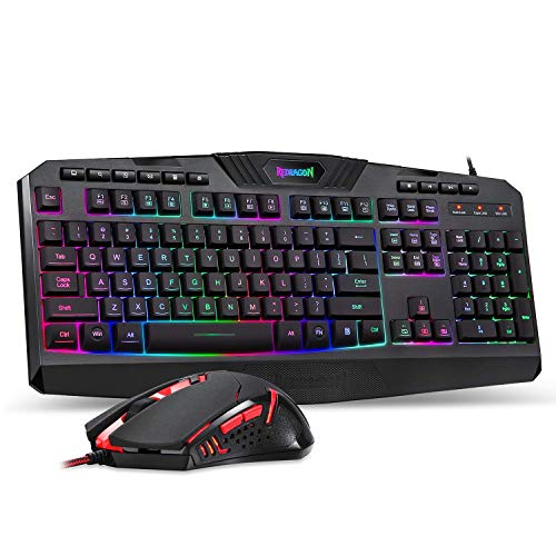 Redragon S101 Gaming Keyboard, M601 Mouse, RGB Backlit Gaming Keyboard, Programmable Backlit Gaming Mouse, Value Combo Set [New Version]