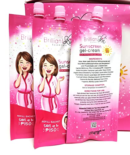 Brilliant Skin Sunscreen Gel-Cream SPF 30 Sachet Size 50 gram (Pack of 3)