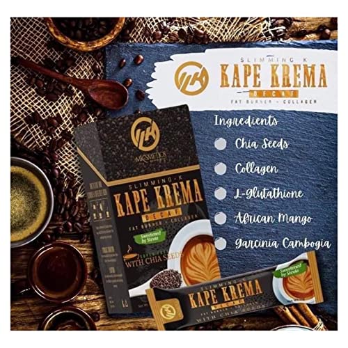 MK’SMETICS 2 Boxes Slimming-K KAPE KREMA Decaf Coffee by Madam Kilay with Chia Seeds, 20, 7.4075 Ounce, 21.0 grams