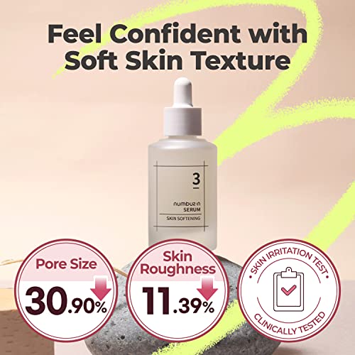 numbuzin No.3 Skin Softening Serum | Pore Care, Textured Skin, Bifida, Galactomyces, Niacinamide, Adenosine, Panthenol | Korean Skin Care for Face(1.69 Fl Oz)