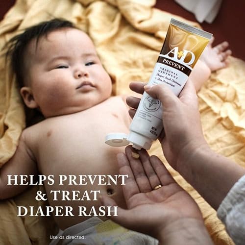 A+D Original Diaper Rash Ointment - Prevents & Protects Against Diaper Rash - Moisturizing Skin Protectant With Vitamins A & D - Healing Skin Ointment for Dry and Cracked Skin - 1.5oz