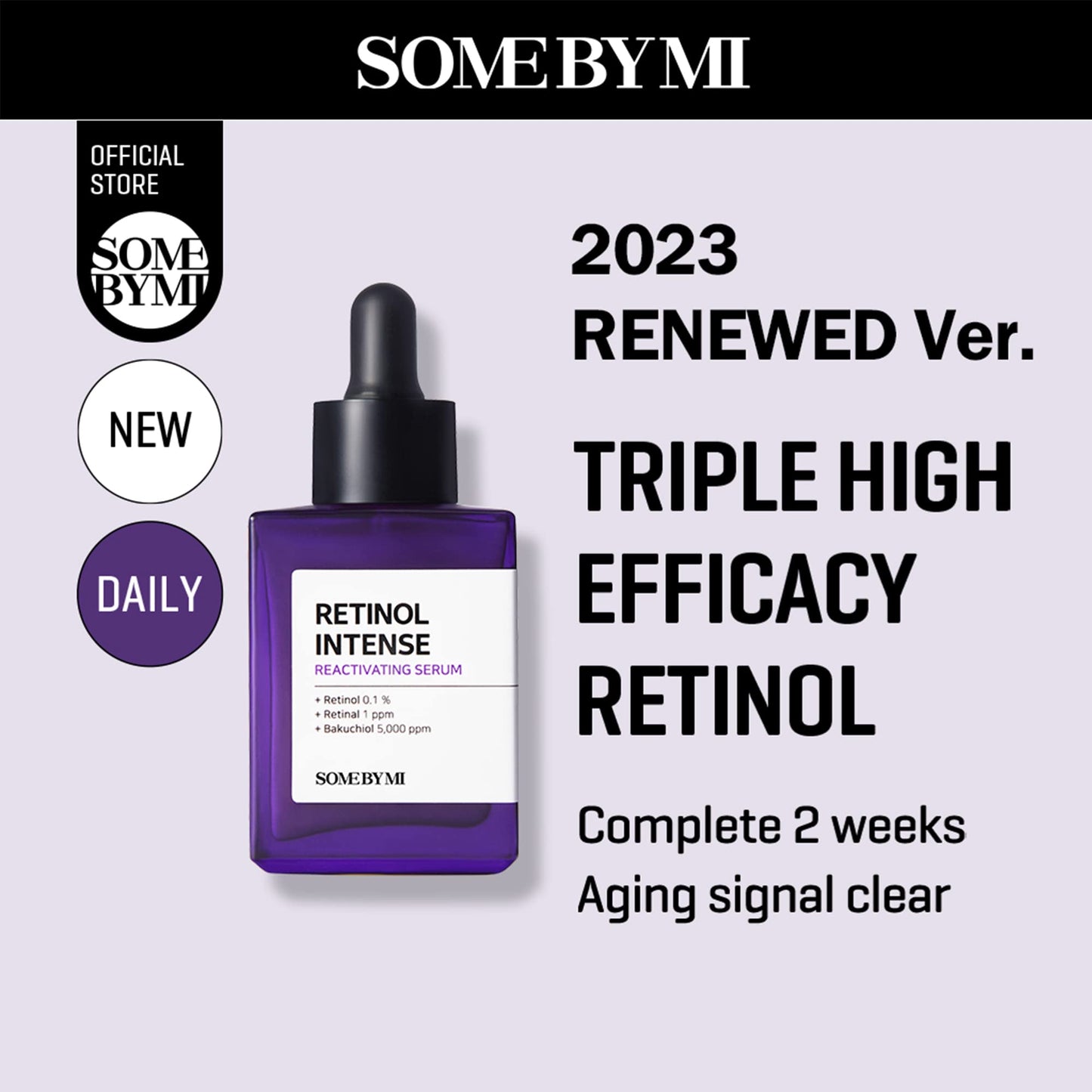 SOME BY MI Retinol Intense Reactivating Serum - 1.01Oz, 30ml - Mild Korean 0.1% Retinol Serum for Face Aging Sign and Glass Skin - Post Acne Marks, Skin Texture and Elasticity Care - Korean Skin Care