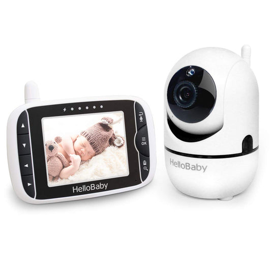 HelloBaby Baby Monitor with Remote Pan-Tilt-Zoom Camera and 3.2'' LCD Screen, Infrared Night Vision (Black)