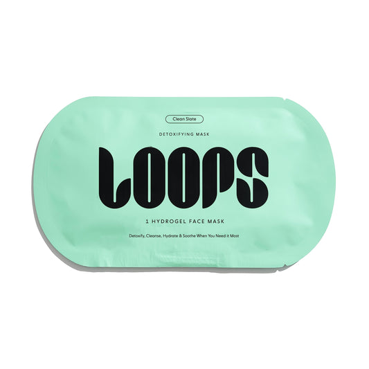 LOOPS CLEAN SLATE - Detoxifying Hydrogel Face Mask - Detoxify, Cleanse and Soothe When You Need It Most - Deeply Purifying and Super Hydrating - Minimizes the Look of Pores - 1 Pc