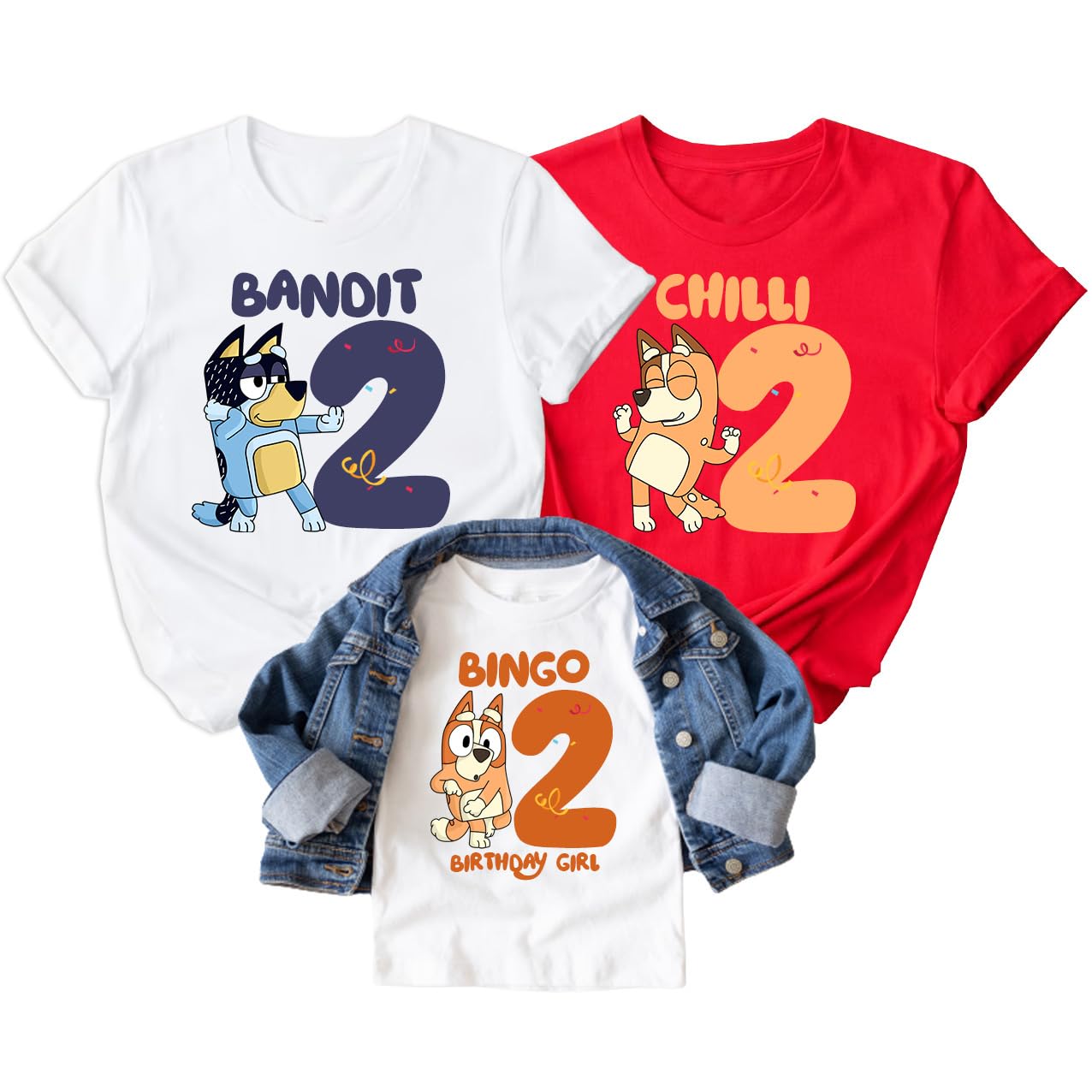 Personalized Family Birthday Shirt, Matching Birthday Shirts for Family, Friends Matching Shirt, Custom Name Birthday T-Shirt for Kids Toddler, Cartoon Characters Shirts