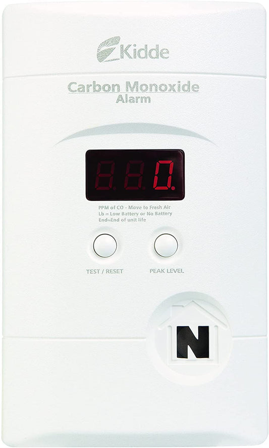 Kidde Carbon Monoxide Detector, Plug In Wall with 9-Volt Battery Backup, Digital LED Display