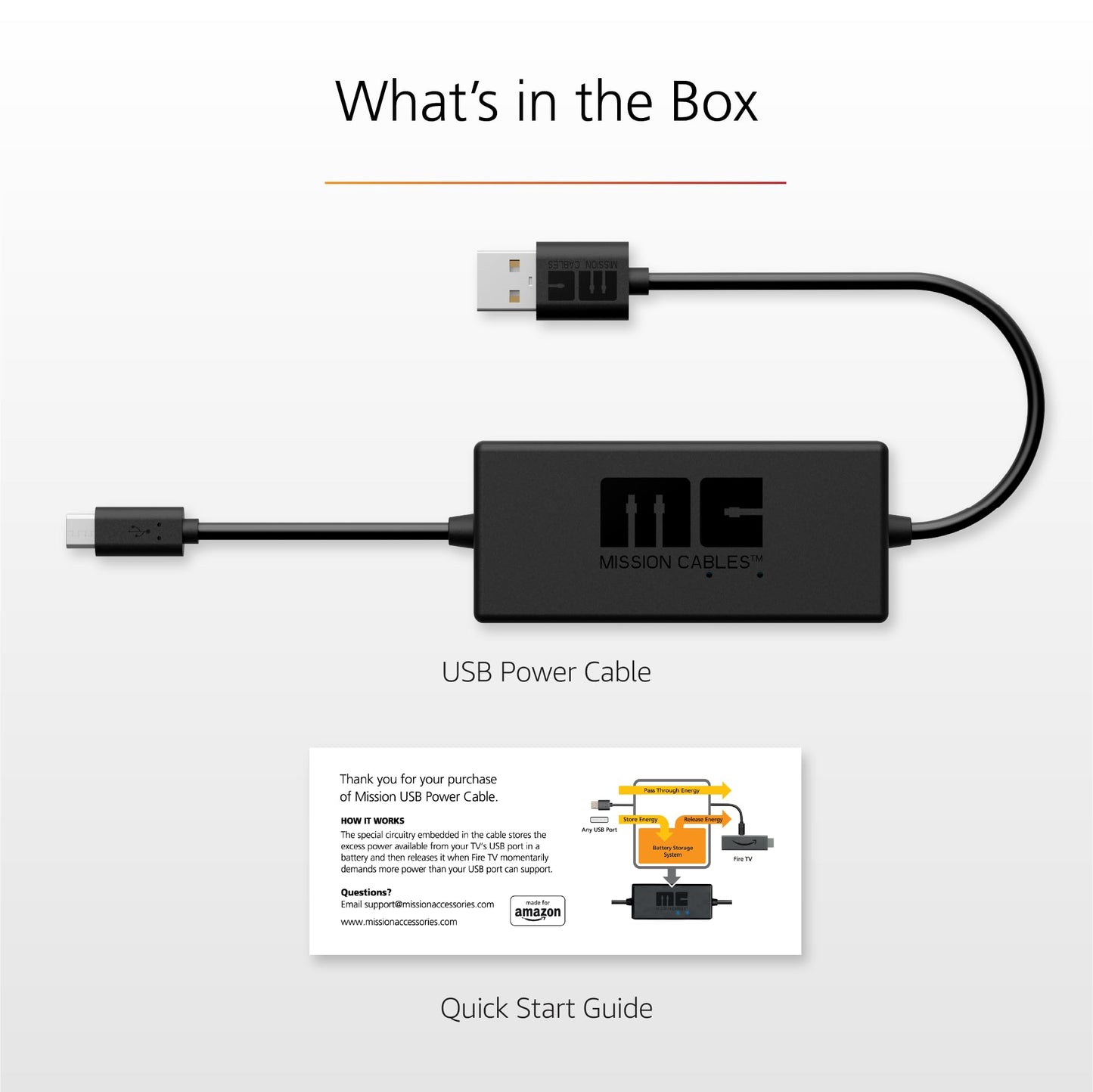 Made for Amazon, USB Power Cable (Eliminates the Need for AC Adapter)