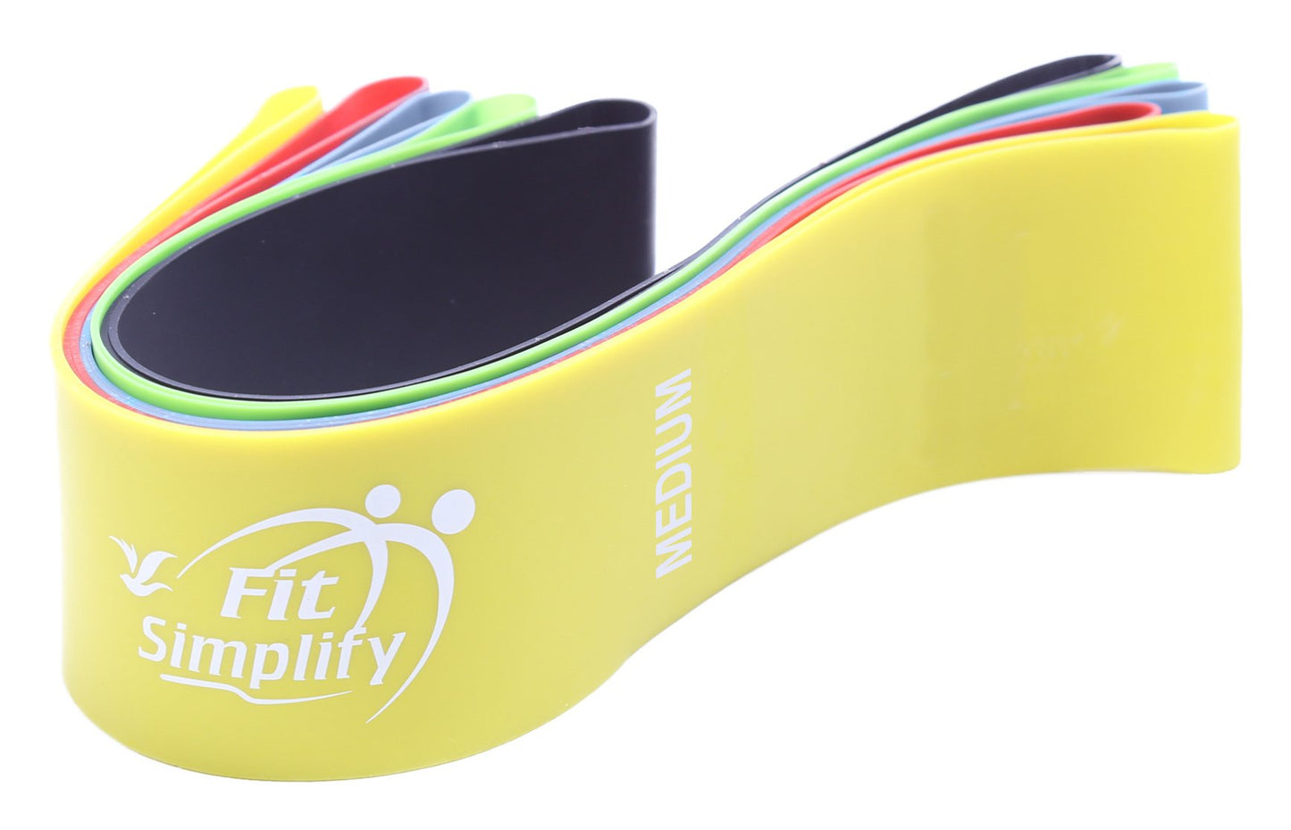 Fit Simplify Resistance Loop Exercise Bands with Instruction Guide and Carry Bag, Set of 5