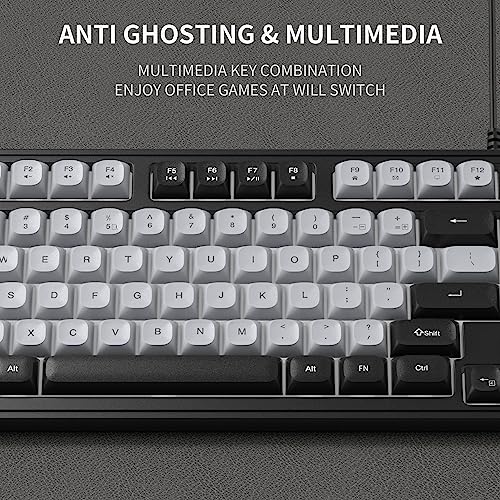 Camiysn Gaming Keyboard and Mouse Combo, 98-Key Layout Rainbow LED Backlit Keyboard and Mouse Gaming Headset Bundle, 3-in-1 Gamer Gift for PC Laptop, Black & Grey