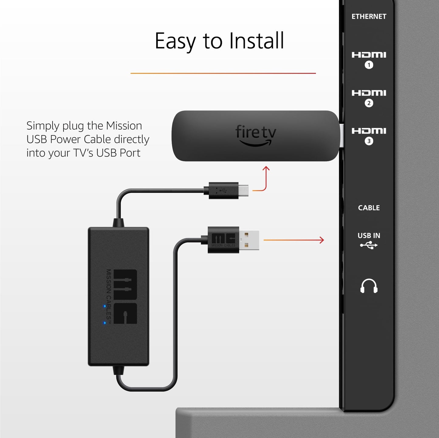 Made for Amazon, USB Power Cable (Eliminates the Need for AC Adapter)