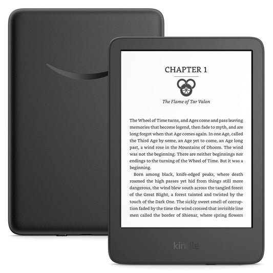 Amazon Kindle – The lightest and most compact Kindle, with extended battery life, adjustable front light, and 16 GB storage – Black