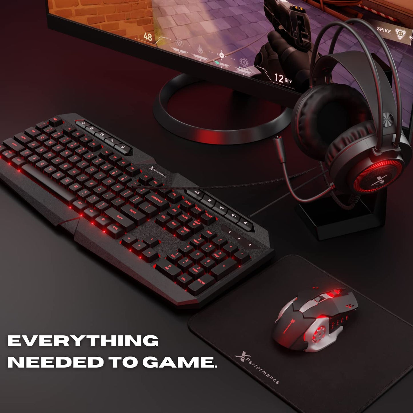 Gaming Keyboard and Mouse and Headset and Mouse Pad, X9 Performance 4 in 1 RGB Gaming Bundle Set Up - Gaming Mouse and Keyboard Combo Kit Works with Xbox One, PS5, PS4