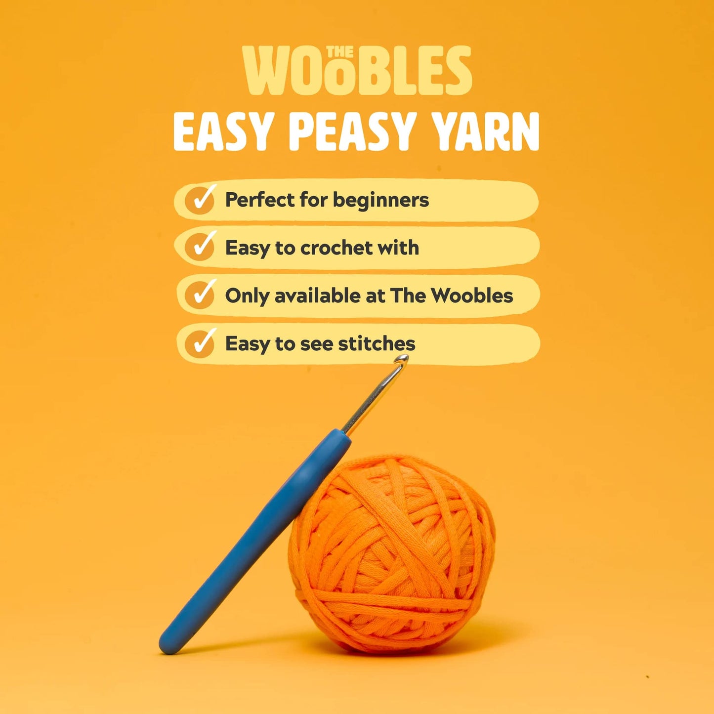 The Woobles Beginners Crochet Kit with Easy Peasy Yarn as seen on Shark Tank - for Step-by-Step Video Tutorials JoJo Bunny