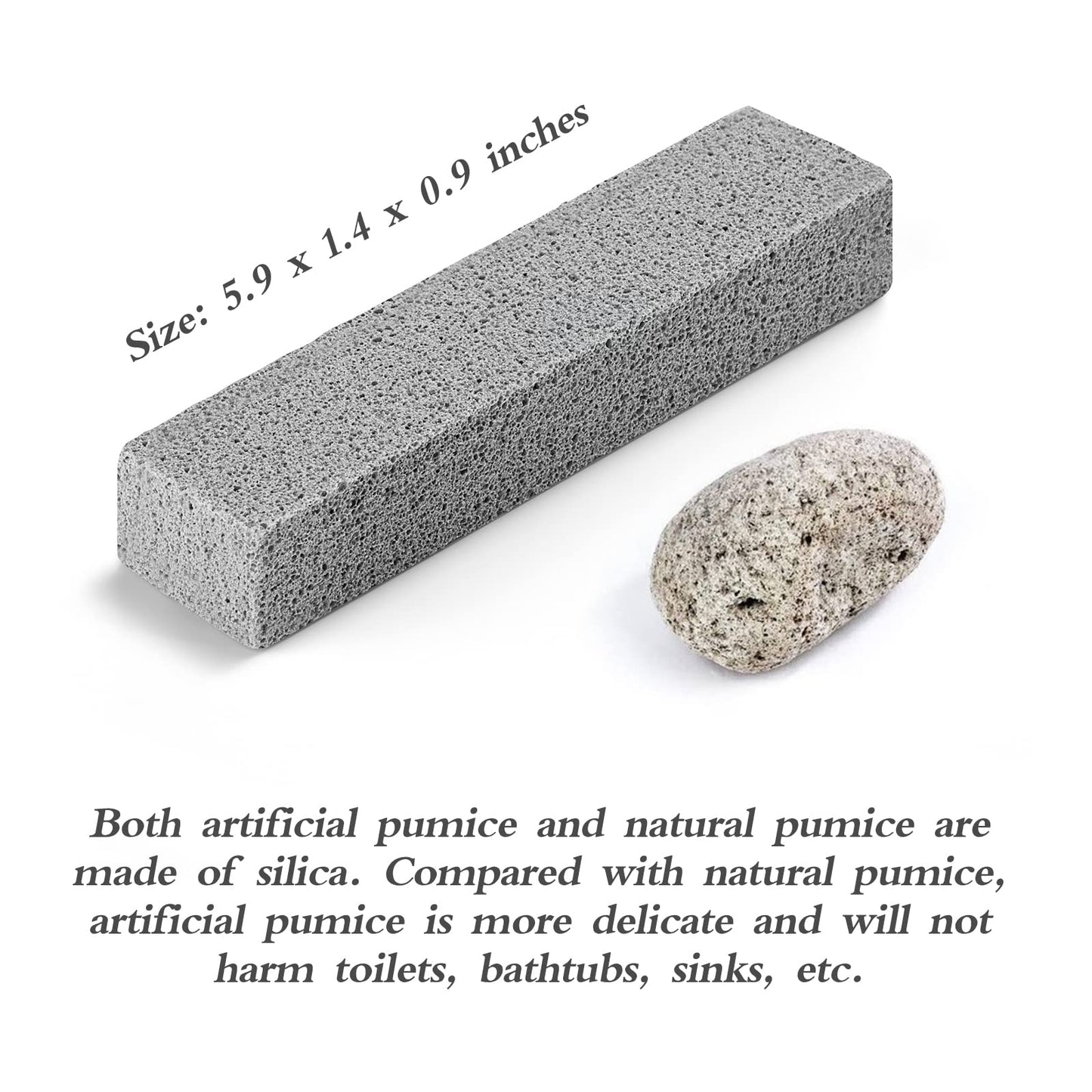 Lenicany 6Pack Pumice Stone for Toilet Cleaning Bowl Stick,Powerfully Cleans Hard Water Rings, Calcium Buildup & Stains, Suitable for Cleaning Toilet, Bathtubs, Kitchen Sink, Grill