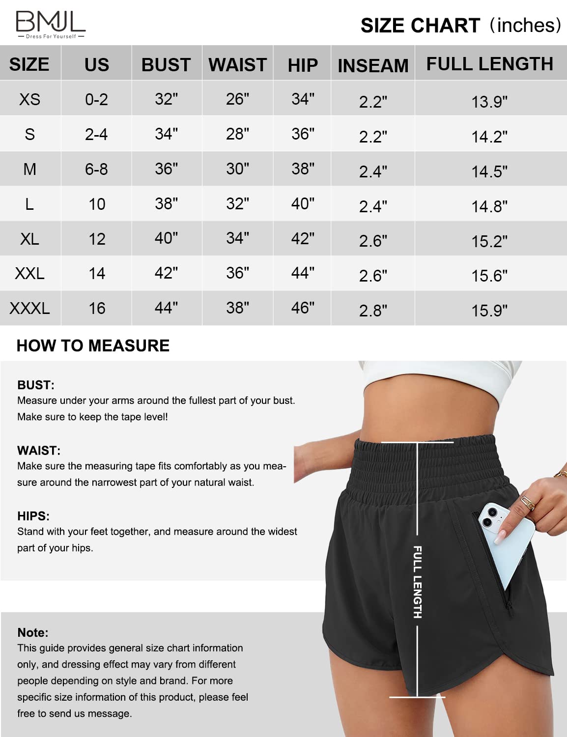 BMJL Women's Athletic Shorts High Waisted Running Shorts Pocket Sporty Shorts Gym Elastic Workout Shorts(XS,Black)