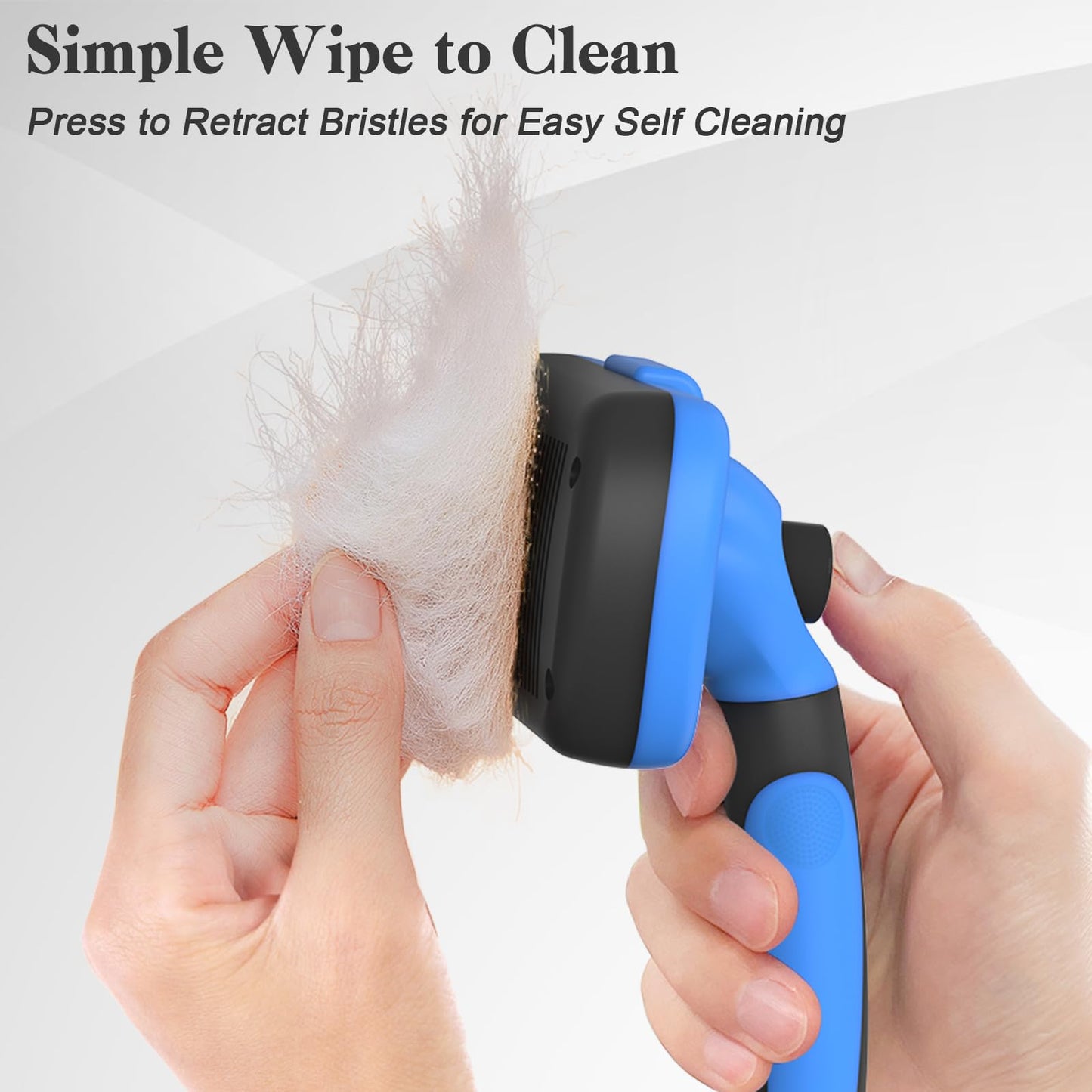 Swihauk Self Cleaning Slicker Brush for Dogs & Cats, Skin Friendly Grooming Cat Brush, Dog Brush for Shedding, Deshedding Brush, Hair Brush Puppy Brush for Haired Dogs, Pet Supplies Accessories, Blue