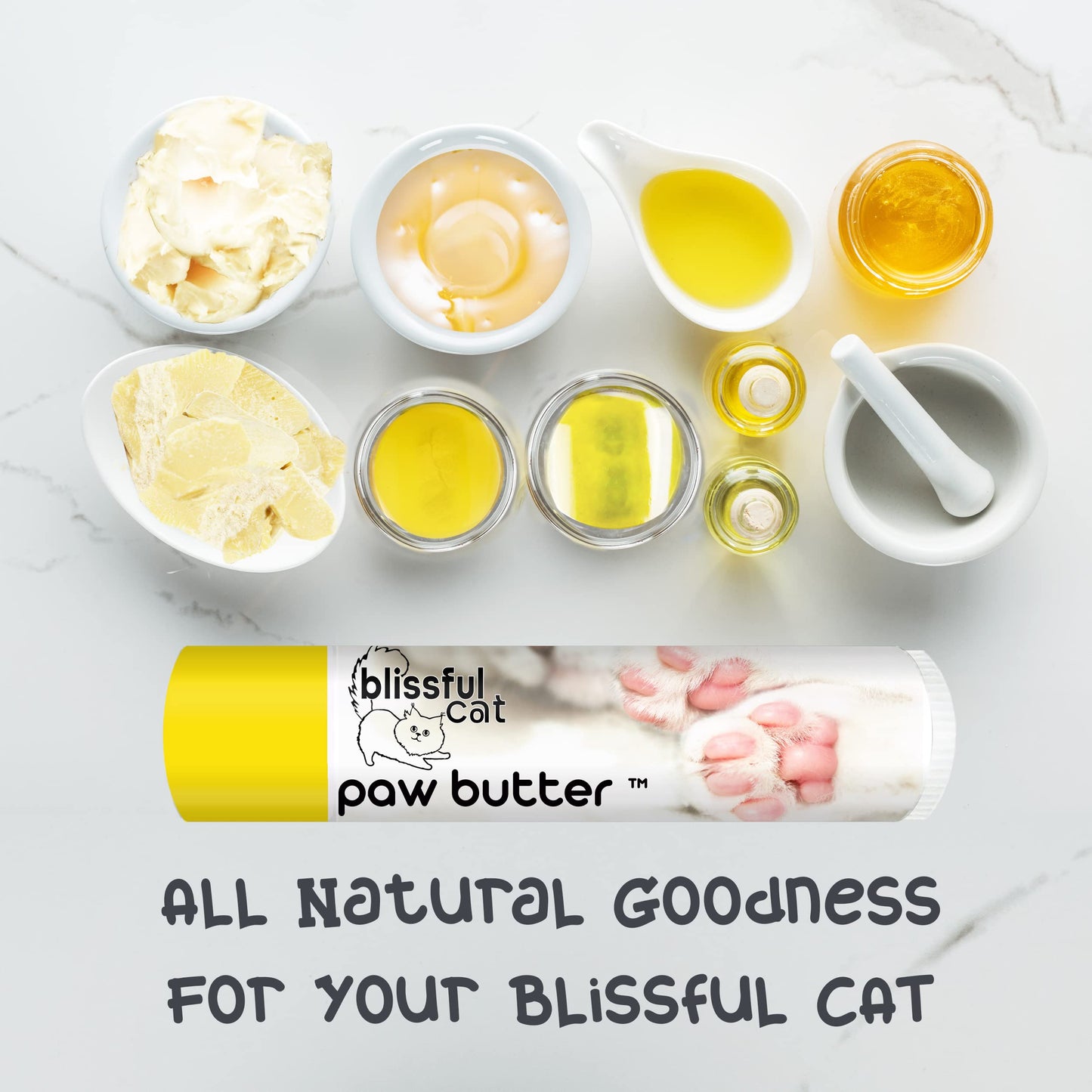 The Blissful Cat Paw Butter, Moisturizer For Dry Paw Pads, Softens and Protects a Rough Paw, Versatile, Lick-Safe Cat Paw Balm, 0.15 oz.