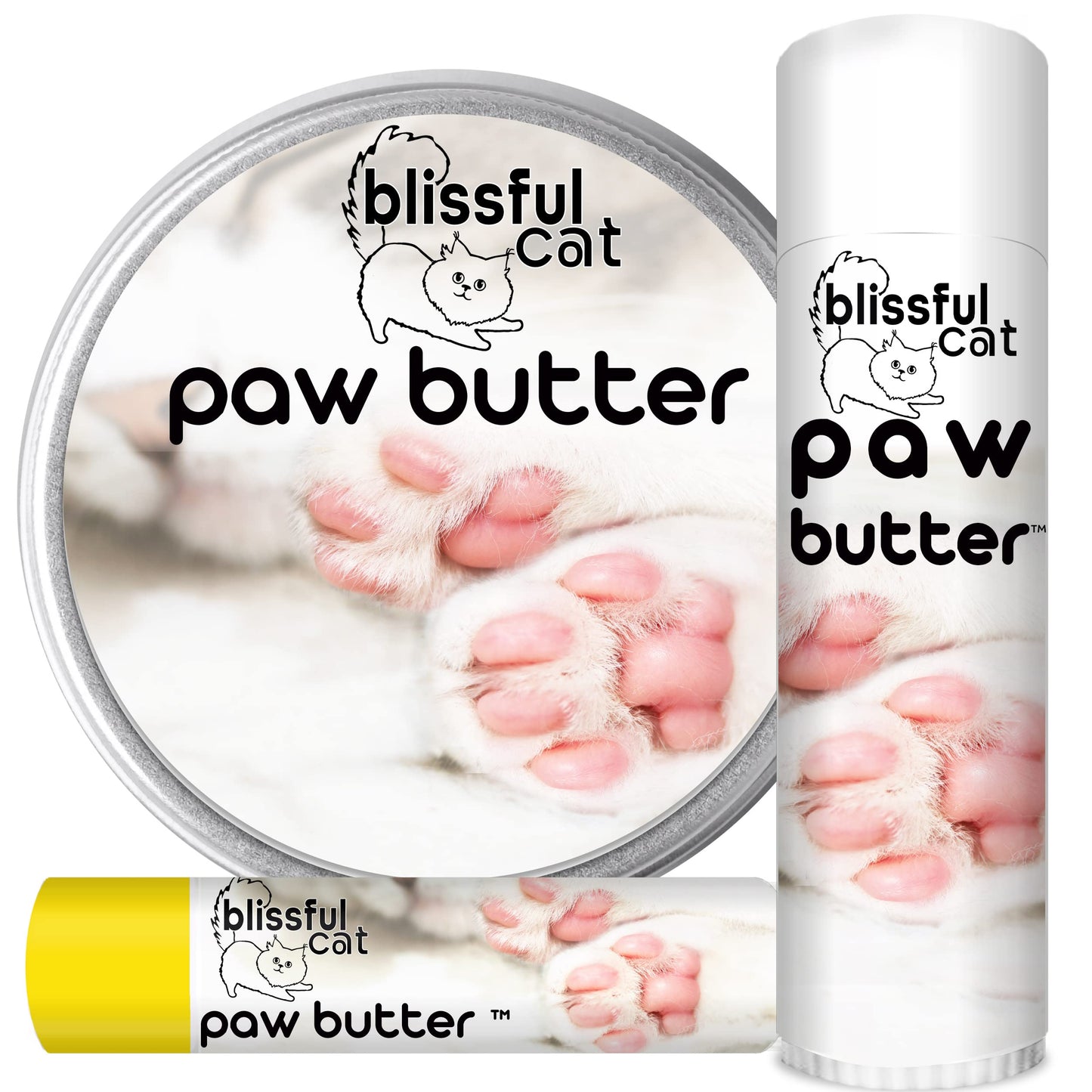 The Blissful Cat Paw Butter, Moisturizer For Dry Paw Pads, Softens and Protects a Rough Paw, Versatile, Lick-Safe Cat Paw Balm, 0.15 oz.