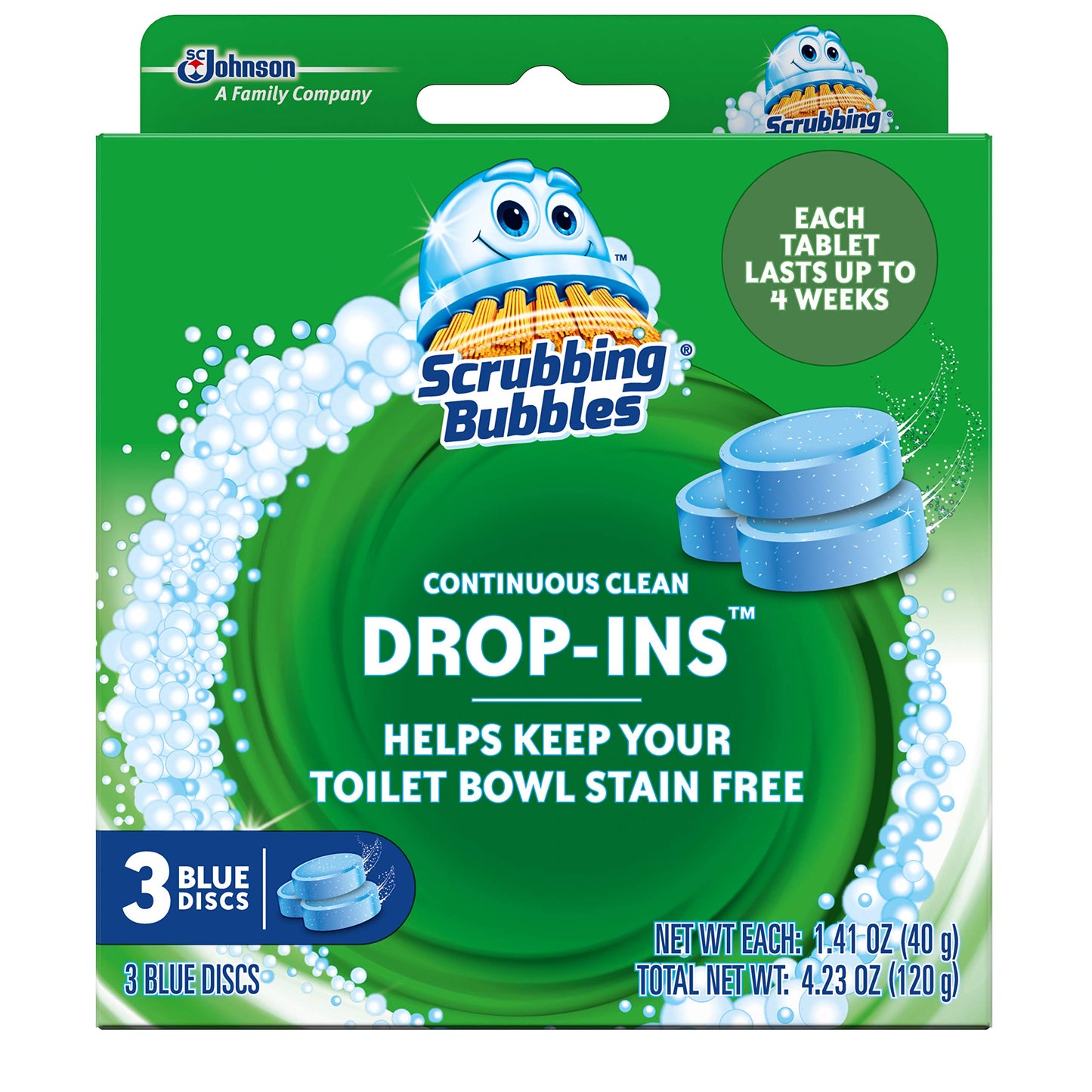 Scrubbing Bubbles Toilet Tablets, Continuous Clean Toilet Drop Ins, Helps Keep Toilet Stain Free and Helps Prevent Limescale Buildup, 3 Count, Pack Of 1