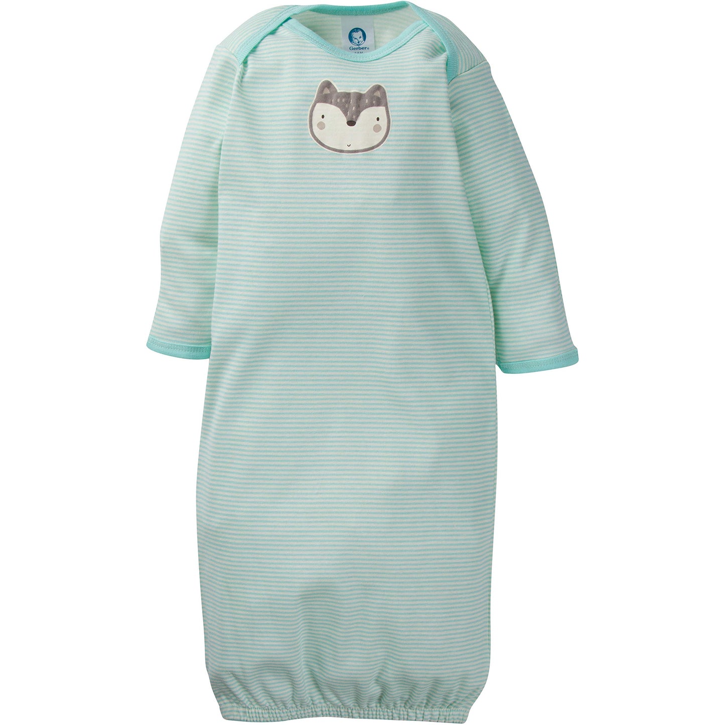 Gerber Unisex Baby Boy and Girls 4-Pack Sleeper Gown Aqua Fox 0-6 Months