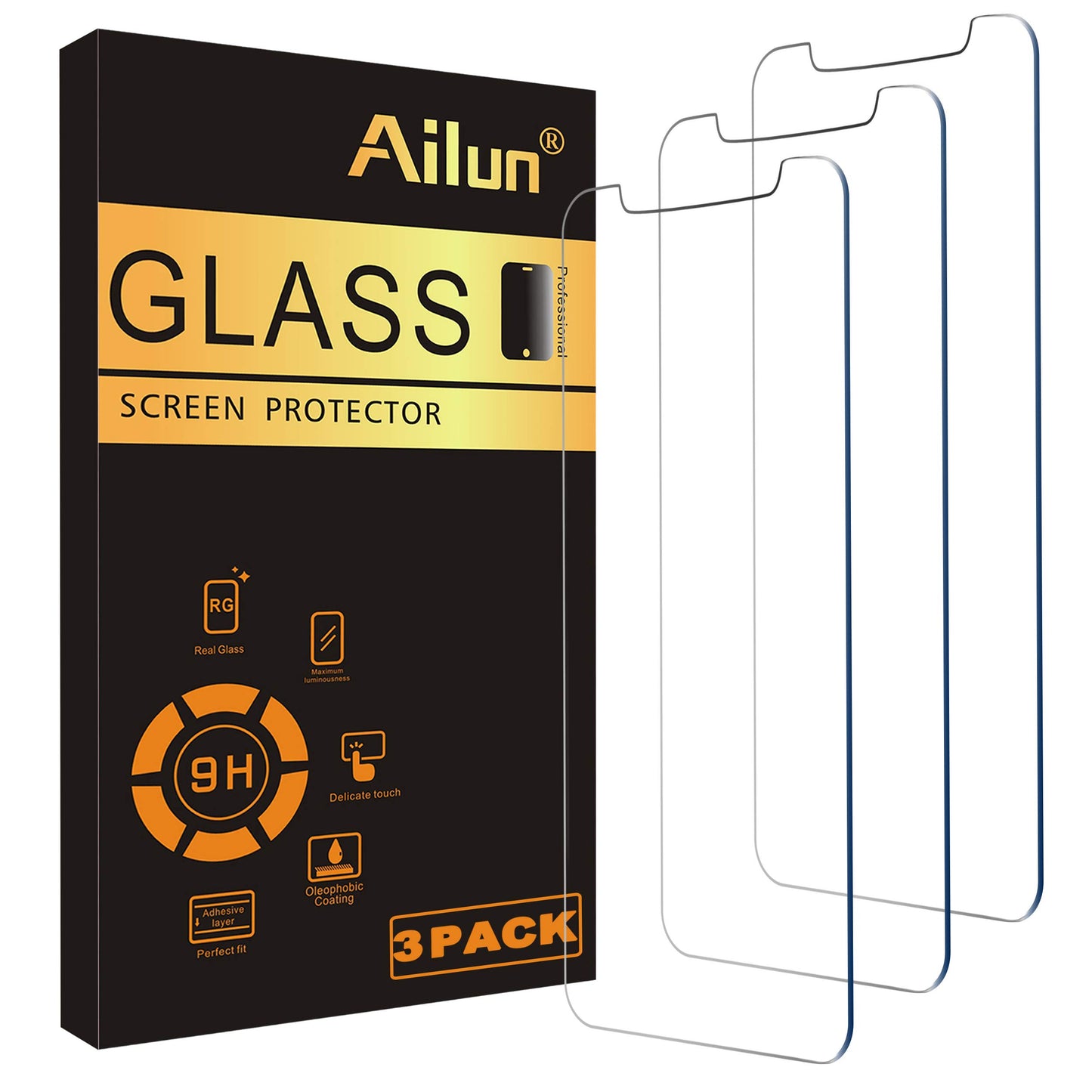 Ailun Glass Screen Protector Compatible for iPhone 11 / iPhone XR [6.1 Inch], 3 Pack Tempered Glass